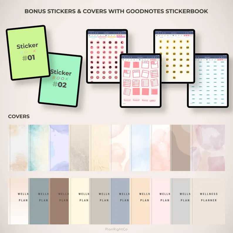 Wellness Journal, Digital Self Care Journal, Mindfulness Journal, Fitness Tracker, Meal Planner, Mental Health, GoodNotes Journal