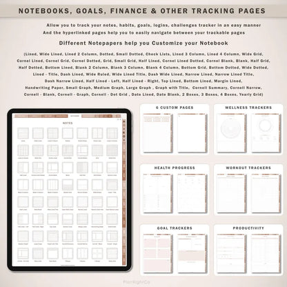 Wellness Journal, Digital Self Care Journal, Mindfulness Journal, Fitness Tracker, Meal Planner, Mental Health, GoodNotes Journal