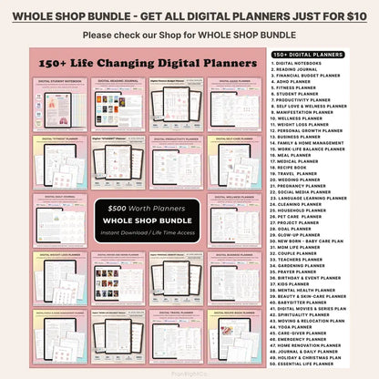 Wellness Journal, Digital Self Care Journal, Mindfulness Journal, Fitness Tracker, Meal Planner, Mental Health, GoodNotes Journal